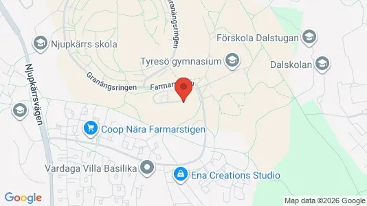 Lägenheter till salu i Tyresö - kort over placeringen