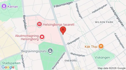 Lägenheter till salu i Helsingborg - kort over placeringen