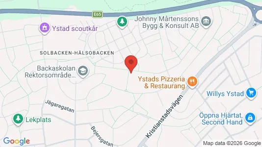 Lägenheter till salu i Ystad - kort over placeringen
