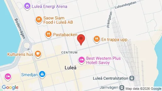 Lägenheter till salu i Luleå - kort over placeringen