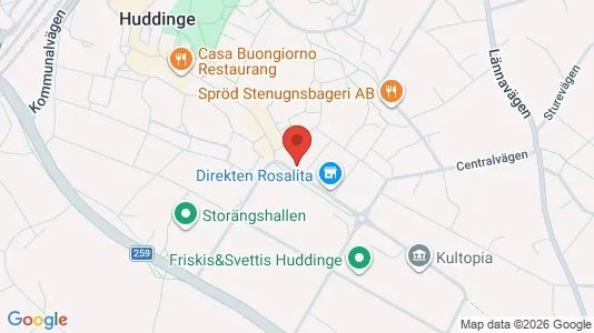 Lägenheter till salu i Huddinge - kort over placeringen