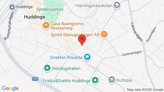 Lägenheter till salu i Huddinge - kort over placeringen