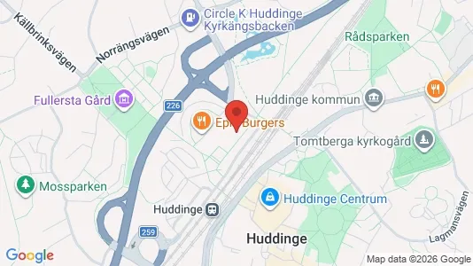 Lägenheter till salu i Huddinge - kort over placeringen
