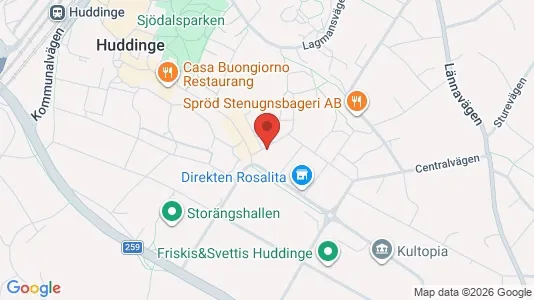 Lägenheter till salu i Huddinge - kort over placeringen