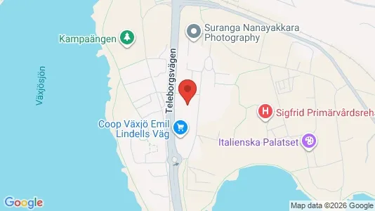 Lägenheter till salu i Växjö - kort over placeringen