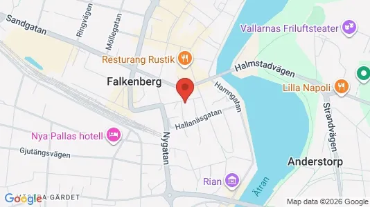 Lägenheter att hyra i Falkenberg - kort over placeringen
