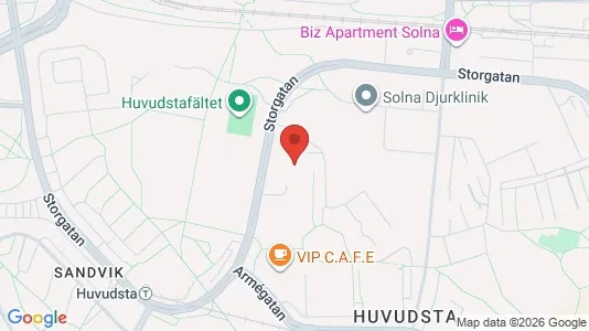Lägenheter till salu i Solna - kort over placeringen