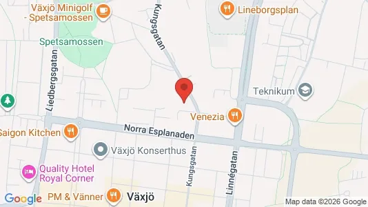 Lägenheter till salu i Växjö - kort over placeringen