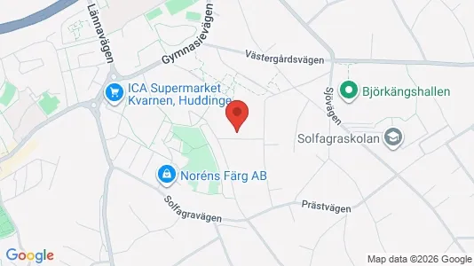 Lägenheter till salu i Huddinge - kort over placeringen