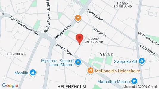 Lägenheter till salu i Malmö Centrum - kort over placeringen