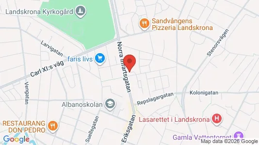 Lägenheter till salu i Landskrona - kort over placeringen