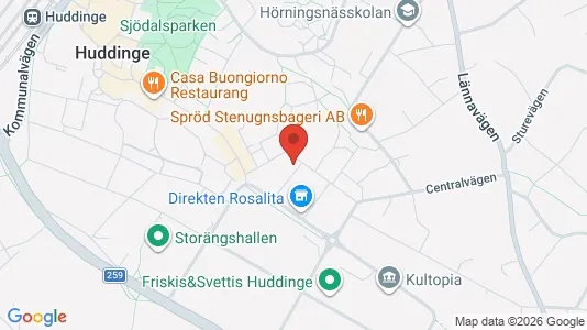 Lägenheter till salu i Huddinge - kort over placeringen