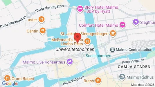 Lägenheter till salu i Malmö Centrum - kort over placeringen