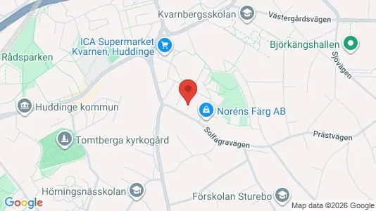 Lägenheter till salu i Huddinge - kort over placeringen