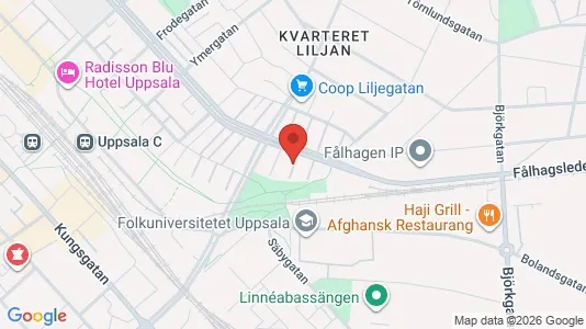 Lägenheter till salu i Uppsala - kort over placeringen