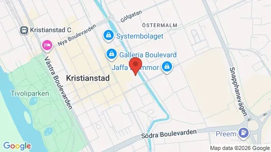 Lägenheter till salu i Kristianstad - kort over placeringen