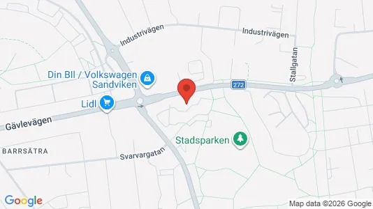 Lägenheter att hyra i Sandviken - kort over placeringen