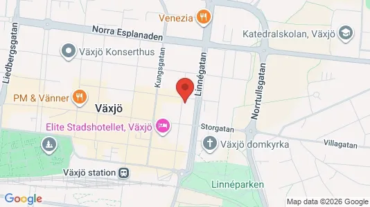 Lägenheter till salu i Växjö - kort over placeringen