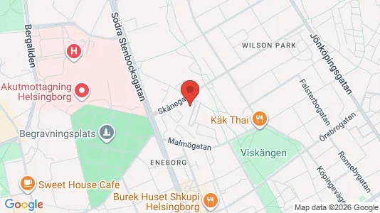 Lägenheter till salu i Helsingborg - kort over placeringen