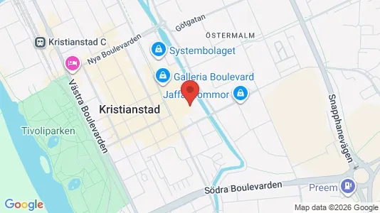 Lägenheter till salu i Kristianstad - kort over placeringen