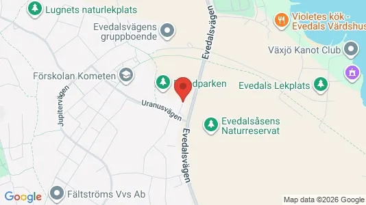 Lägenheter till salu i Växjö - kort over placeringen
