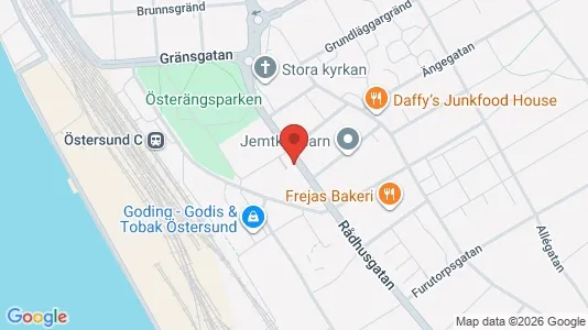 Lägenheter till salu i Östersund - kort over placeringen