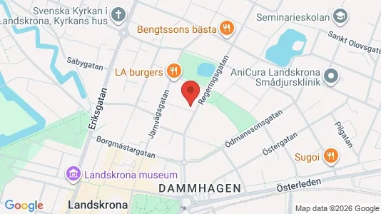 Lägenheter att hyra i Landskrona - kort over placeringen