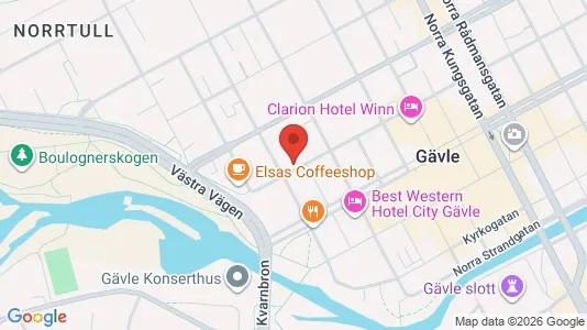 Lägenheter att hyra i Gävle - kort over placeringen