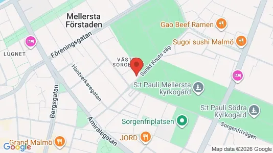 Lägenheter till salu i Malmö Centrum - kort over placeringen