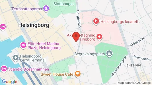 Lägenheter till salu i Helsingborg - kort over placeringen