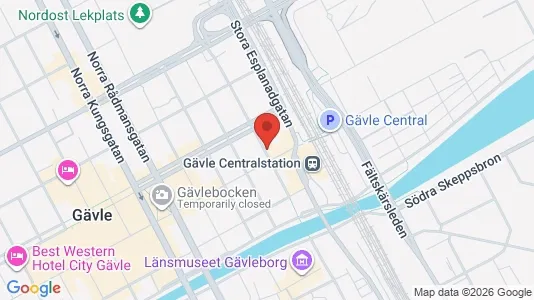 Lägenheter att hyra i Gävle - kort over placeringen
