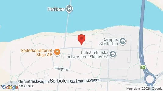 Lägenheter att hyra i Skellefteå - kort over placeringen