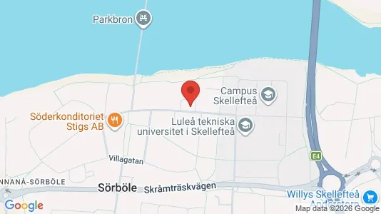 Lägenheter att hyra i Skellefteå - kort over placeringen