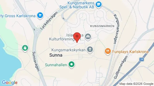 Lägenheter att hyra i Karlskrona - kort over placeringen