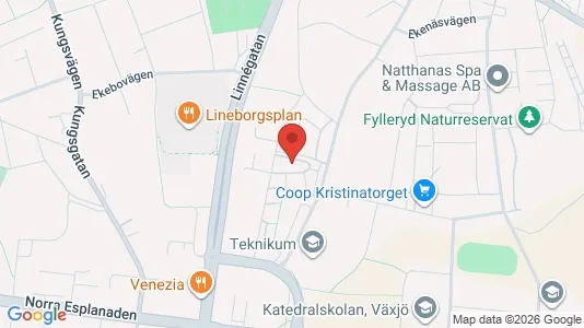 Lägenheter till salu i Växjö - kort over placeringen