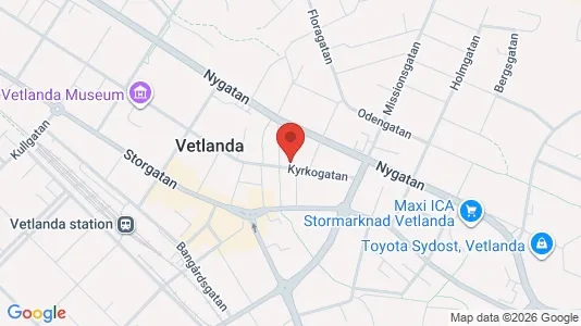 Lägenheter att hyra i Vetlanda - kort over placeringen
