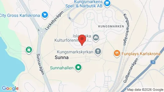Lägenheter att hyra i Karlskrona - kort over placeringen