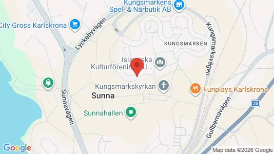 Lägenheter att hyra i Karlskrona - kort over placeringen