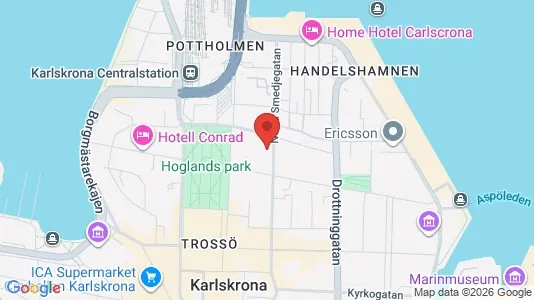 Lägenheter till salu i Karlskrona - kort over placeringen