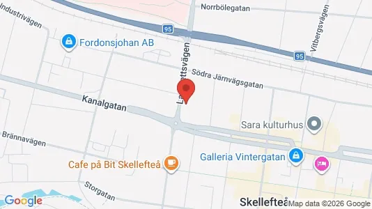 Lägenheter att hyra i Skellefteå - kort over placeringen
