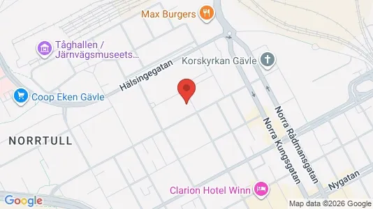 Bostadsrätter till salu i Gävle - kort over placeringen