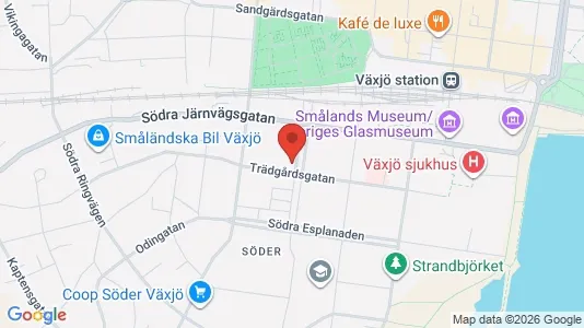 Lägenheter till salu i Växjö - kort over placeringen