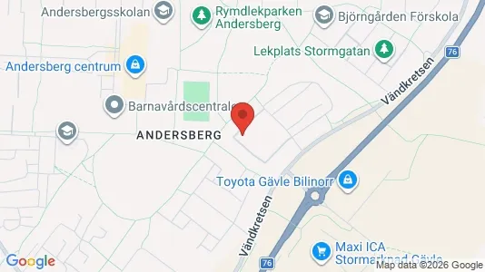 Lägenheter att hyra i Gävle - kort over placeringen
