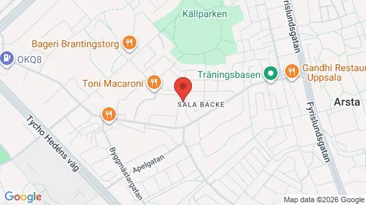 Lägenheter till salu i Uppsala - kort over placeringen