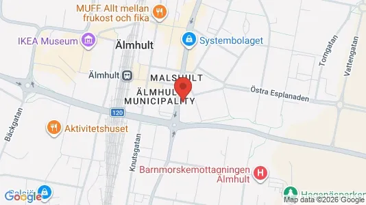 Bostadsrätter till salu i Älmhult - kort over placeringen