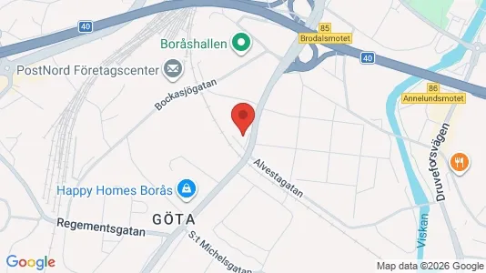 Lägenheter till salu i Borås - kort over placeringen