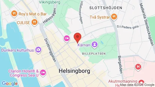 Lägenheter till salu i Helsingborg - kort over placeringen