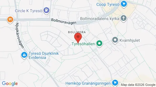 Lägenheter till salu i Tyresö - kort over placeringen