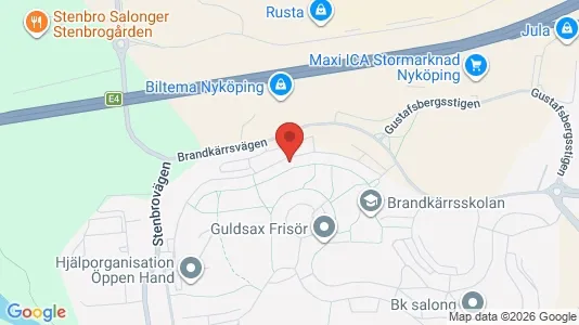 Lägenheter att hyra i Nyköping - kort over placeringen