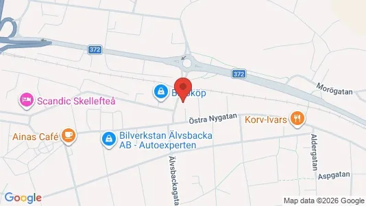 Lägenheter till salu i Skellefteå - kort over placeringen